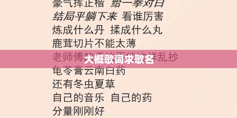 大概歌词求歌名