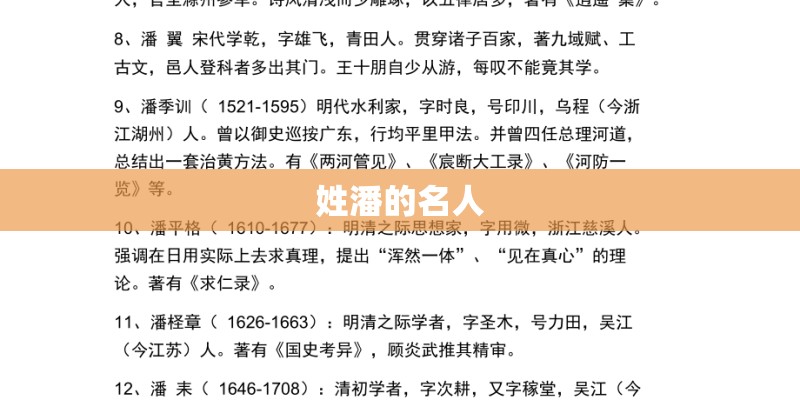 姓潘的名人