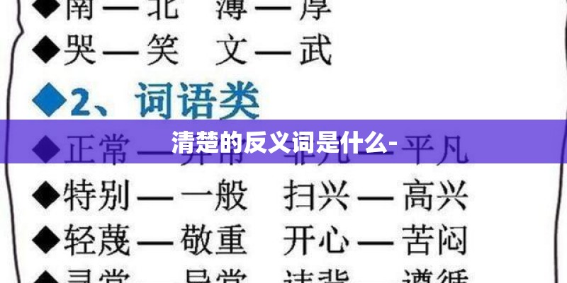 清楚的反义词是什么-